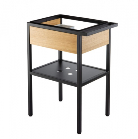 Mobilier baie - Consola sustinere lavoar cu sertar, culoare negru 40 cm, Deante
