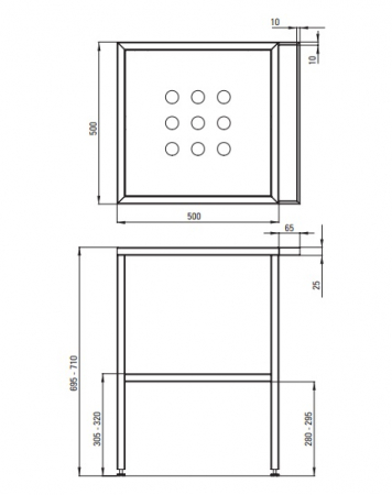 Cadru metalic negru cu port prosop, pentru lavoar baie 50 cm, Deante [4]