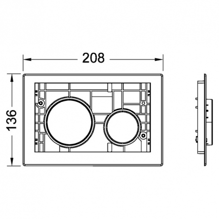 Corp clapeta cu 2 butoane anti-amprenta, alb, Tece Loop [1]