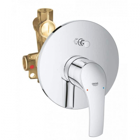 Baterii cada - Baterie cada sau dus incastrata crom, corp incastrat inclus, Grohe Eurosmart New