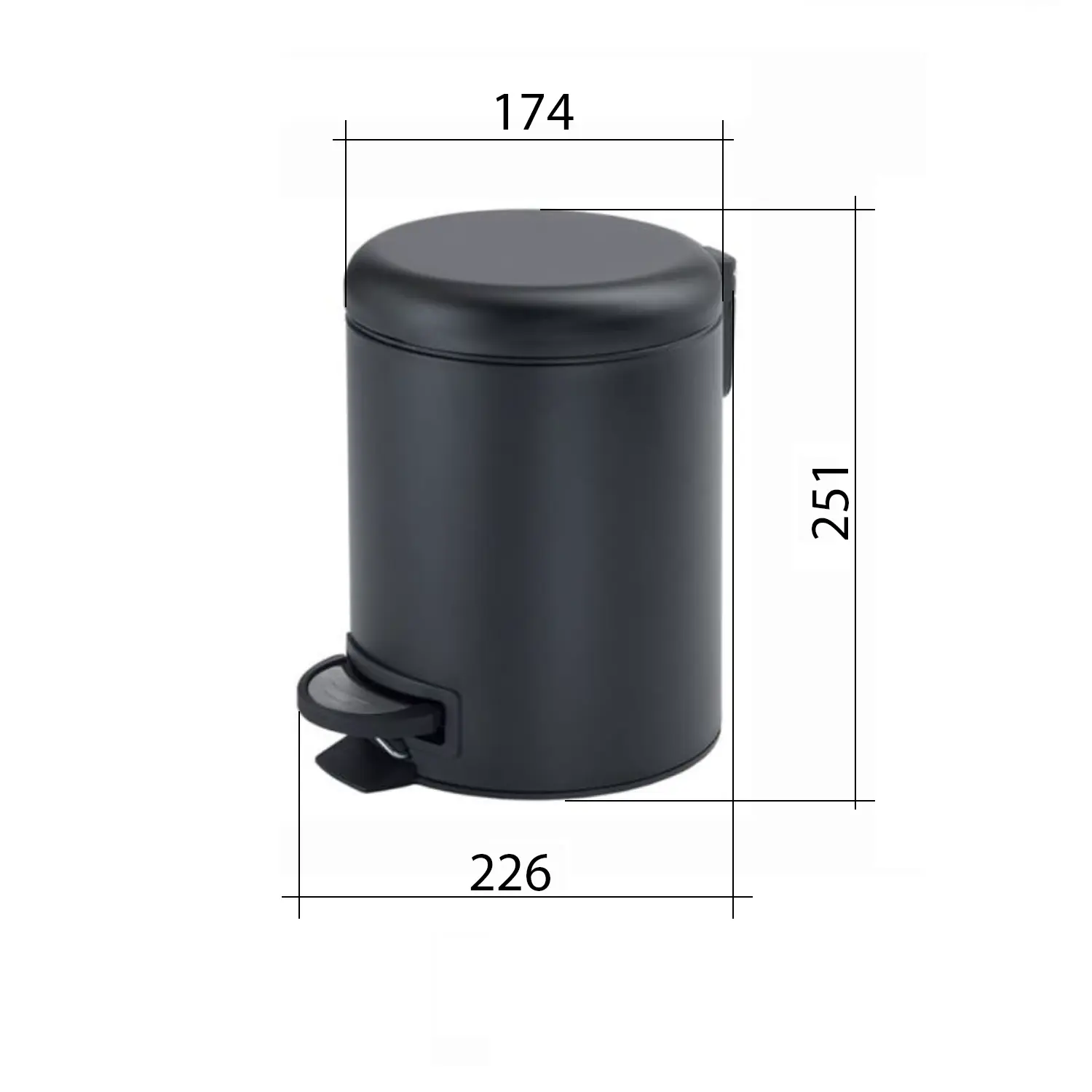 Cos de gunoi 3 l, softclose, negru mat, Sapho Gedy [1]