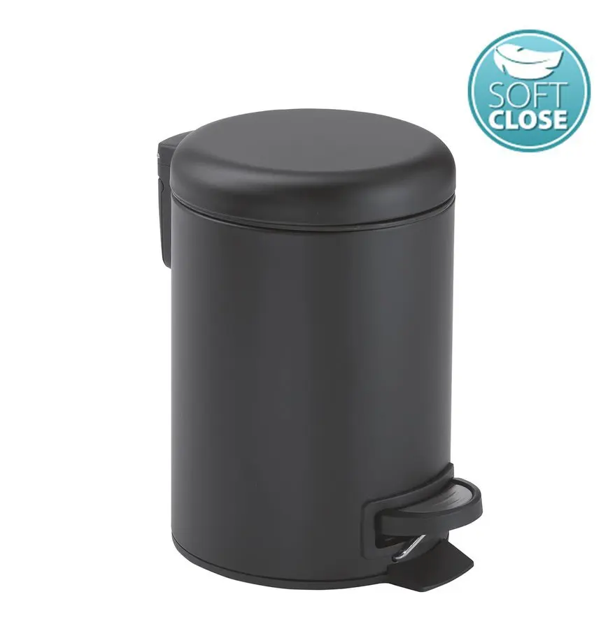 Accesorii toaleta - Cos de gunoi 5 l, Soft Close, negru mat, Sapho Gedy