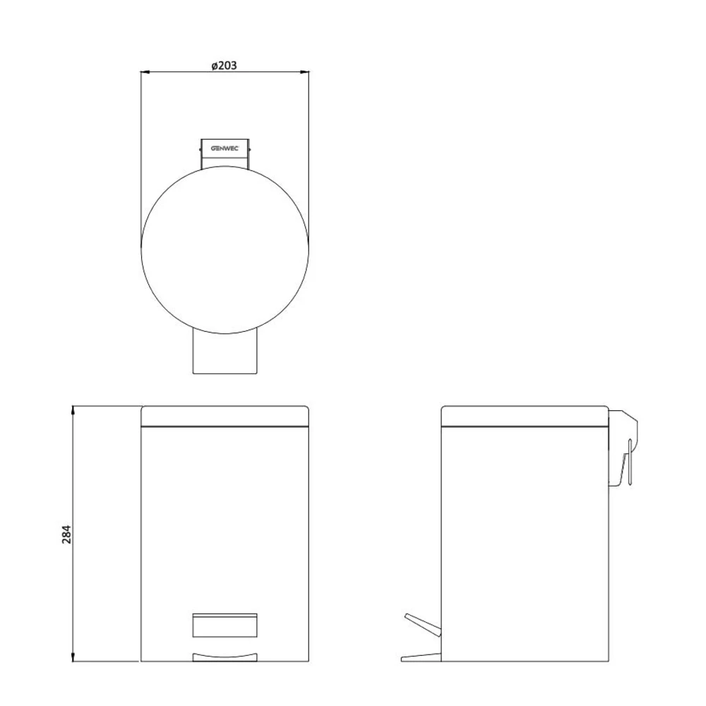 Cos de gunoi din inox, 5 l, capac soft Close, negru mat, GENWEC [3]