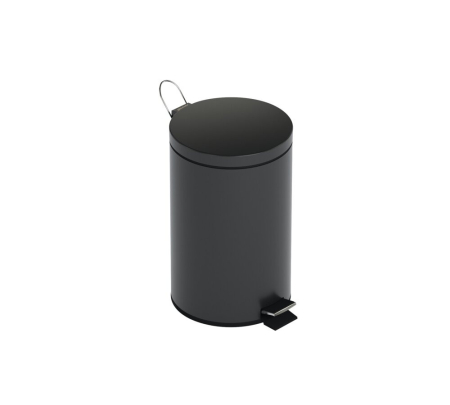 Accesorii toaleta - Cos de gunoi din inox, 5 l, capac soft Close, negru mat, GENWEC