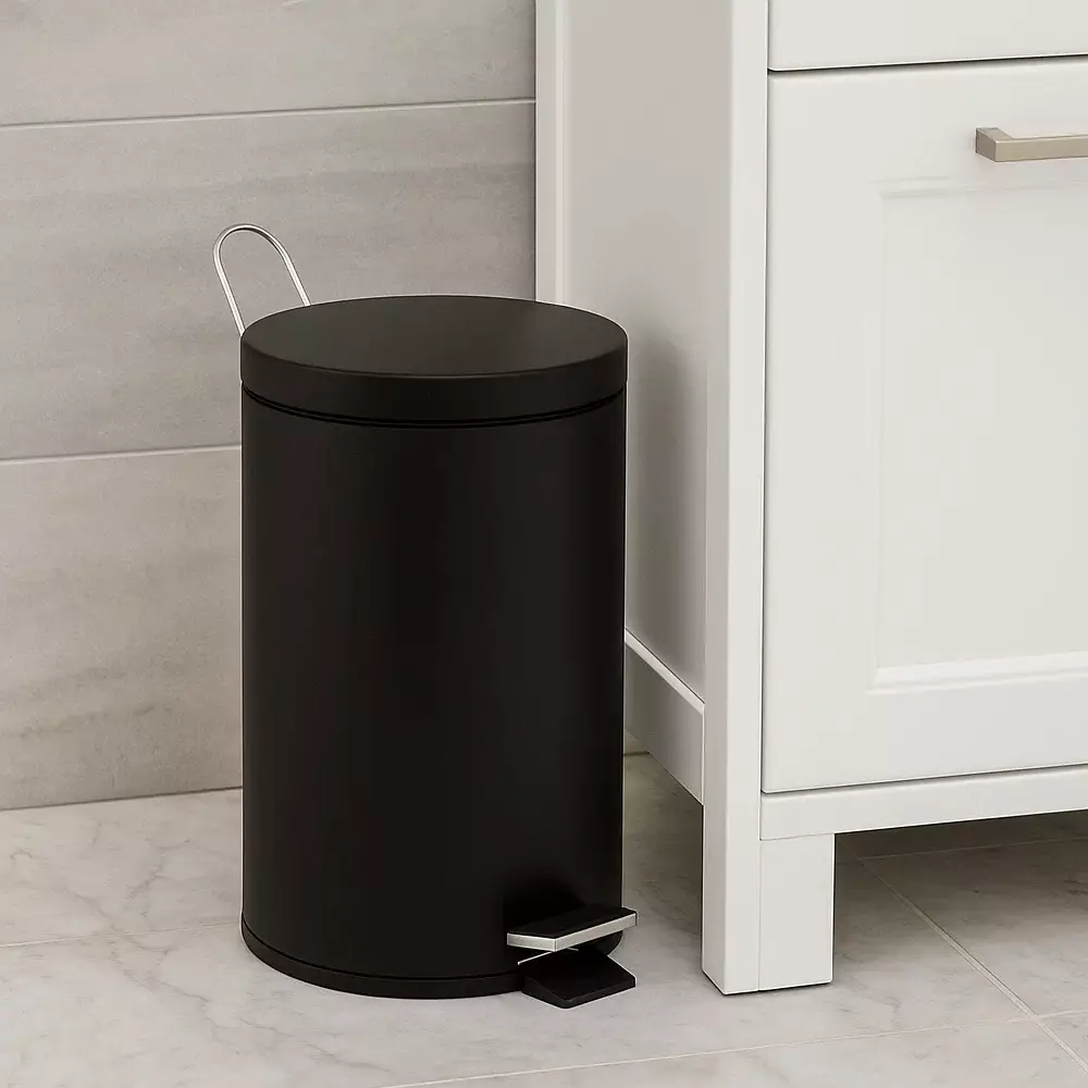 Cos de gunoi din inox, 5 l, capac soft Close, negru mat, GENWEC [2]