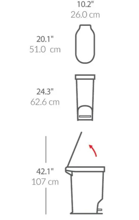 Cos de gunoi Slim 40 l, negru, otel inoxidabil, soft close Simplehuman [5]