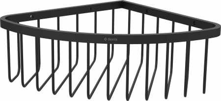 Baie - Suport de accesorii pentru dus, pe colt, negru, Deante Jasmin
