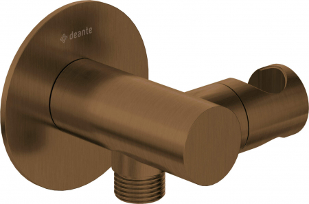 Baie - Racord unghiular pentru furtun de dus, cu suport, bronz, Deante Silia