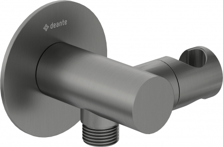Pare, furtunuri și accesorii pentru duș - Cot racord furtun cu suport para dus culoare titan Deante Silia