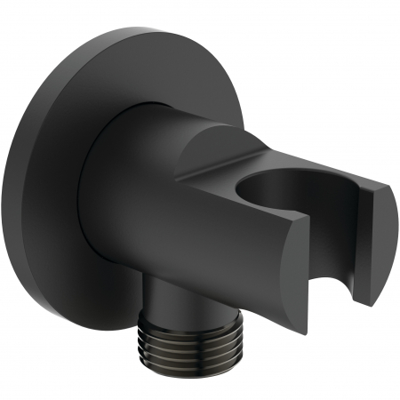 Pare, furtunuri și accesorii pentru duș - Cot racord furtun cu suport para dus Ideal Standard Multisuite negru mat