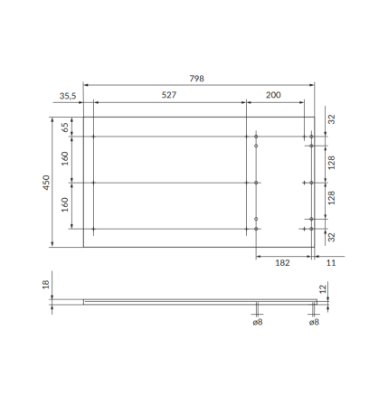 Blat pentru mobilier baie 80x45 cm, stejar hickory, Cersanit Moduo [1]