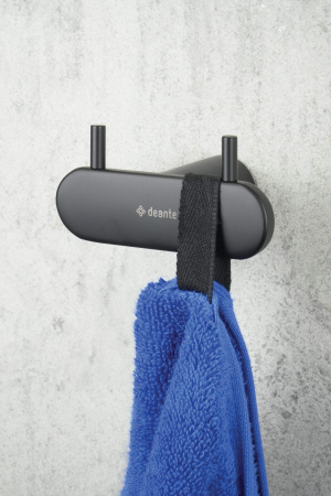 Cuier baie dublu negru mat Deante Round [1]