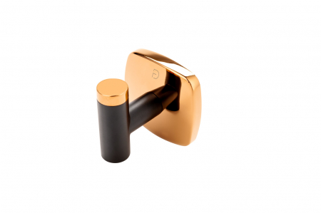 Cuier baie FDesign Merida, negru mat/rose gold lucios [2]
