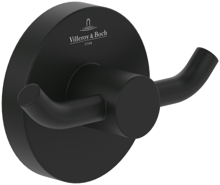 Cuiere si suport prosoape - Cuier dublu 76x32x54mm, negru mat, Villeroy & Boch Elements-Tender