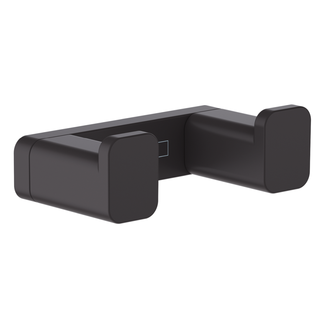 Cuiere si suport prosoape - Cuier dublu baie culoare negru mat Hansgrohe AddStoris 41755670