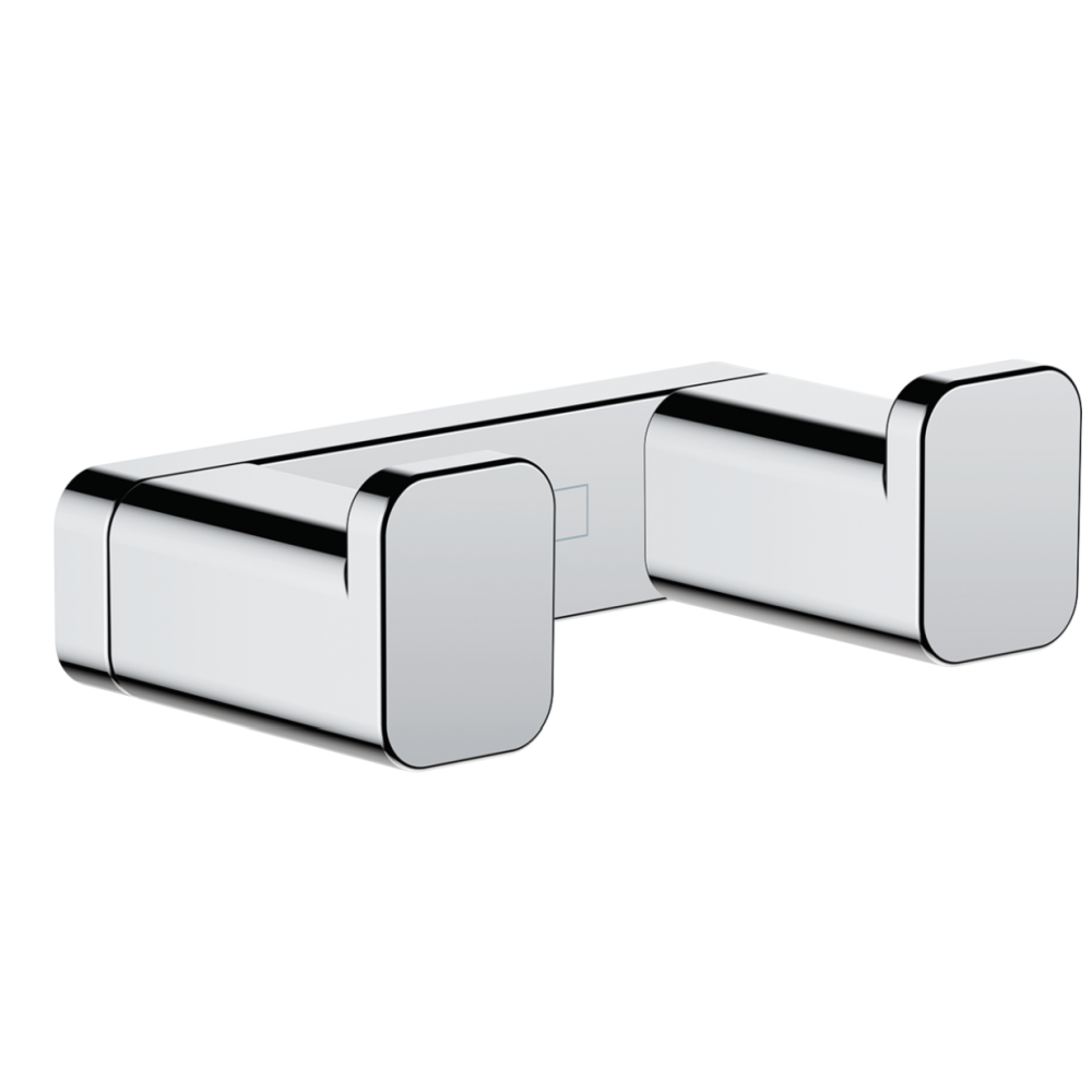 Cuiere si suport prosoape - Cuier dublu baie culoare crom lucios Hansgrohe AddStoris 41755000