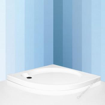 Cadita de dus semirotunda, din acril, Alba, 80x80x6 cm, Roth Dream Flat [1]