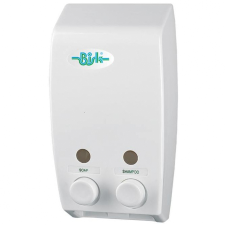 Accesorii lavoar - Dispenser Bisk sapun lichid dublu 2 x 400 ml, alb