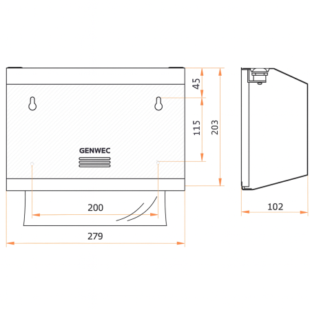 Dispenser prosoape hartie Genwec mic, inox satinat, montaj perete [1]