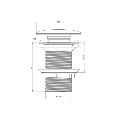 Dop pentru lavoar din granit, negru, Deante Click-Clack [1]