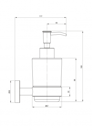 Dozator de sapun, 200 ml, crom, montare pe perete, Deante Jasmin [1]