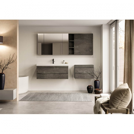 Mobilier baie - Dulap baie gri antracit suspendat 59 cm cu 2 sertare KolpaSan Naomi