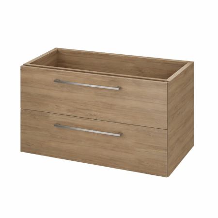 Outlet - Dulap baie Lara 2 sertare pentru lavoar Como 90 cm, nuc,  Cersanit