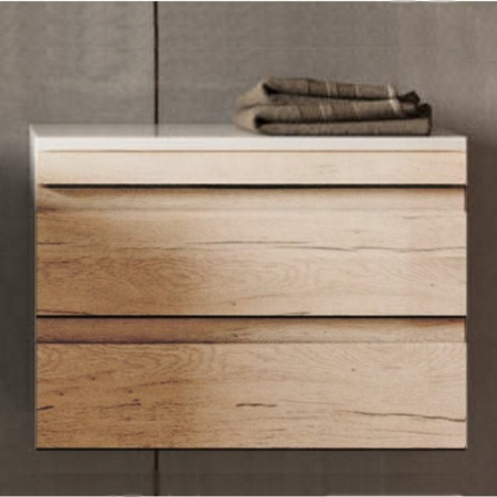 Mobilier baie - Dulap baie stejar suspendat 59 cm cu 2 sertare KolpaSan Naomi