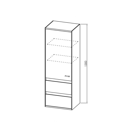 Dulap baie suspendat 130cm, alb/negru, sertare cu inchidere Soft Close, Kolpasan Pandora [2]