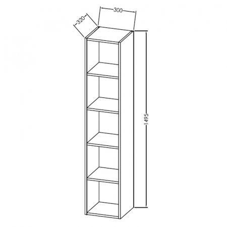 Dulap baie suspendat KolpaSan Naomi cu polite, 150 cm, stejar [1]