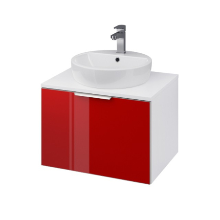 STILLO - Dulap baie  suspendat 60 cm, alb cu front rosu, Cersanit Stillo