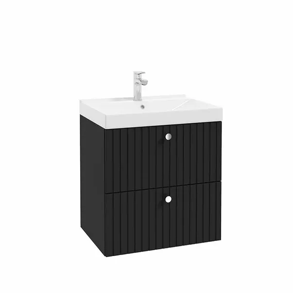 Mobilier pentru lavoar - Dulap baie suspendat 60 cm pentru lavoar, negru mat, Defra Fuego