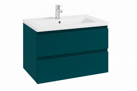 Mobilier pentru lavoar - Dulap baie suspendat 80 cm, verde inchis mat, pentru lavoar, Defra Como