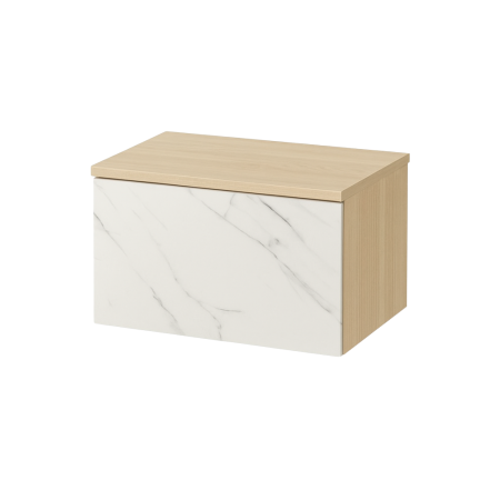 Mobilier pentru lavoar - Dulap baie suspendat Cersanit Inverto CALACATTA 60 cm pentru lavoar pe blat stejar cu placa ceramica