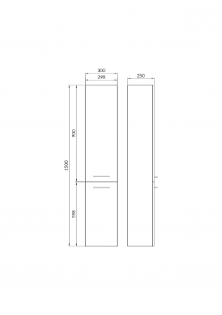 Dulap baie suspendat Cersanit Lara, 2 usi, 150 cm, gri [2]