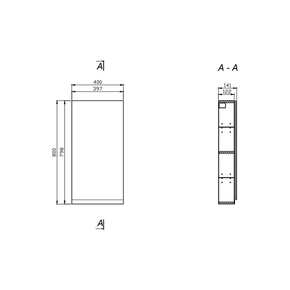 Dulap baie suspendat Cersanit Moduo, o usa, 40 cm, alb [1]
