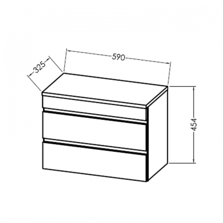 Dulap baie gri antracit suspendat 59 cm cu 2 sertare KolpaSan Naomi [2]