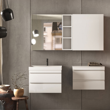 Mobilier baie - Dulap baie alb suspendat 59 cm cu 2 sertare KolpaSan Naomi