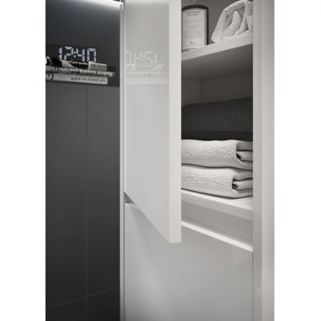 Dulap baie suspendat Cersanit Crea, 2 usi, 140 cm, alb lucios [4]