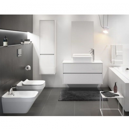 Dulap baie suspendat Cersanit Crea, 2 usi, 140 cm, alb lucios [5]