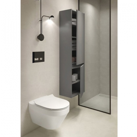 Dulap baie suspendat Cersanit Crea, 2 usi, 140 cm, gri [3]