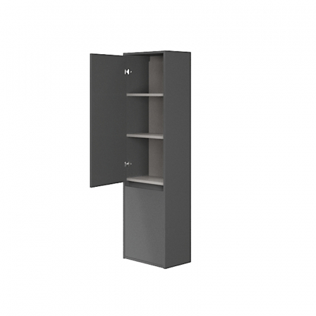 Dulap baie suspendat Cersanit Crea, 2 usi, 140 cm, gri [1]