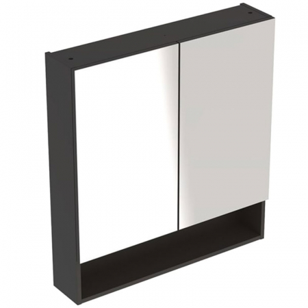 Mobilier baie - Dulap suspendat cu oglinda Geberit Selnova Square, 80 cm, gri inchis mat