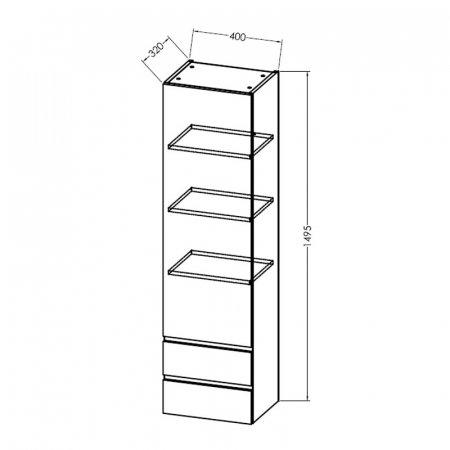 Dulap baie suspendat gri antracit cu o usa si 2 sertare, 150 cm, KolpaSan Naomi [2]