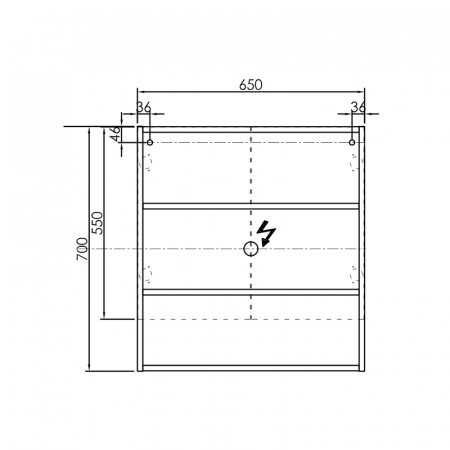 Dulap suspendat alb 65 cm cu oglinda si 2 usi KolpaSan Evelin [6]