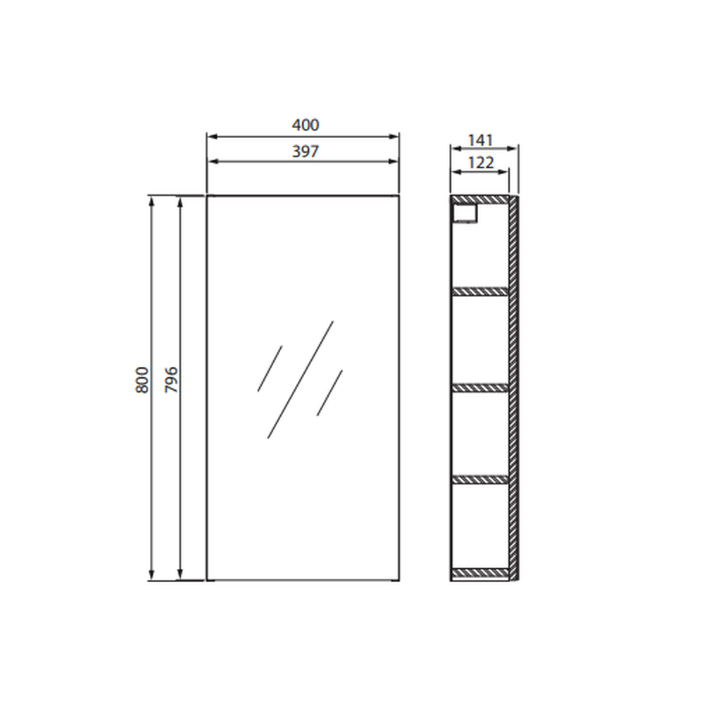 Dulap suspendat cu oglinda Cersanit City, 40 cm, alb [2]