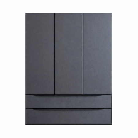 Dulapuri de baie suspendate - Dulap baie suspendat gri inchis 100 cm cu 2 sertare si 3 usi KolpaSan Malaya