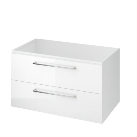 Mobilier pentru lavoar - Dulap baie suspendat Lara 2 sertare pentru  lavoar Como 90 cm, alb, Cersanit