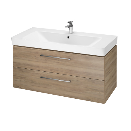 Mobilier pentru lavoar - Dulap baie suspendat pentru lavoar 100 cm, nuc, Cersanit Lara