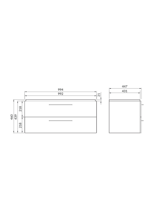 Dulap baie suspendat pentru lavoar 100 cm, nuc, Cersanit Lara [2]